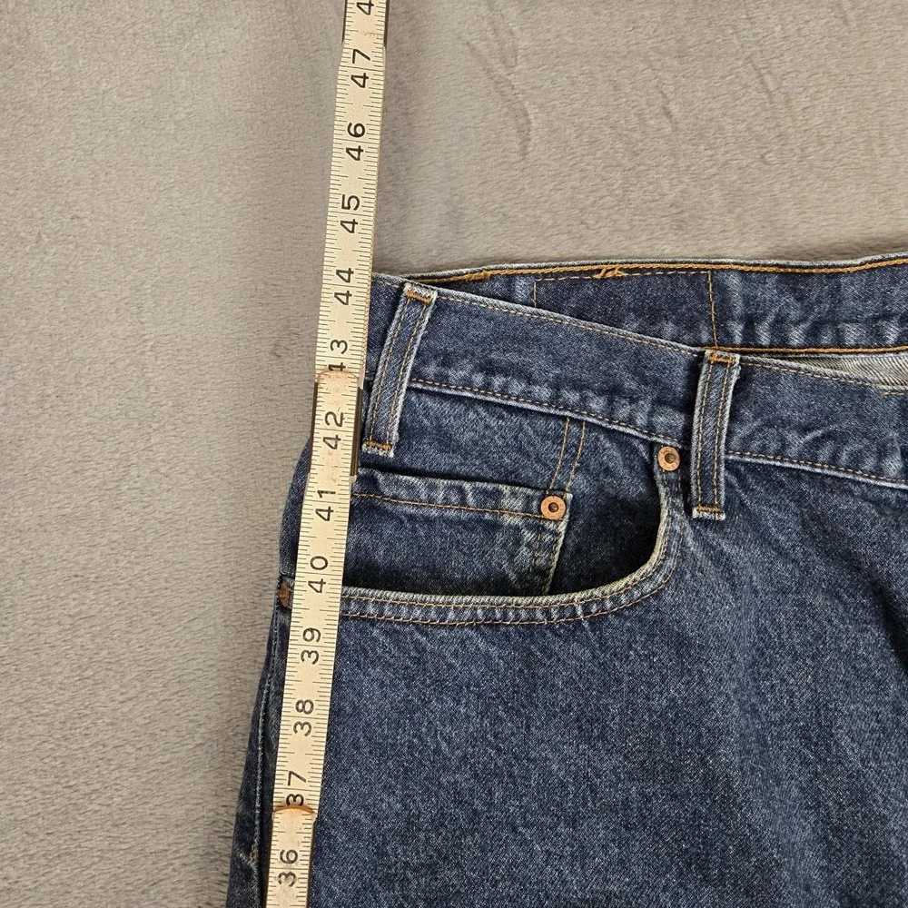 Levis 505 Jeans Mens 42x32 Regular Fit Straight Leg Blue Med Wash Denim Y2k